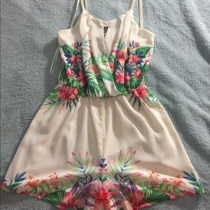 Floral cream tank top romper